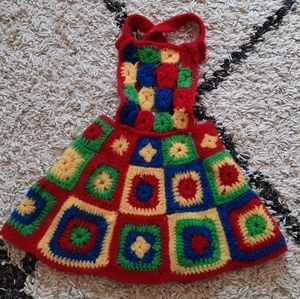 Vintage crochet colorful dress